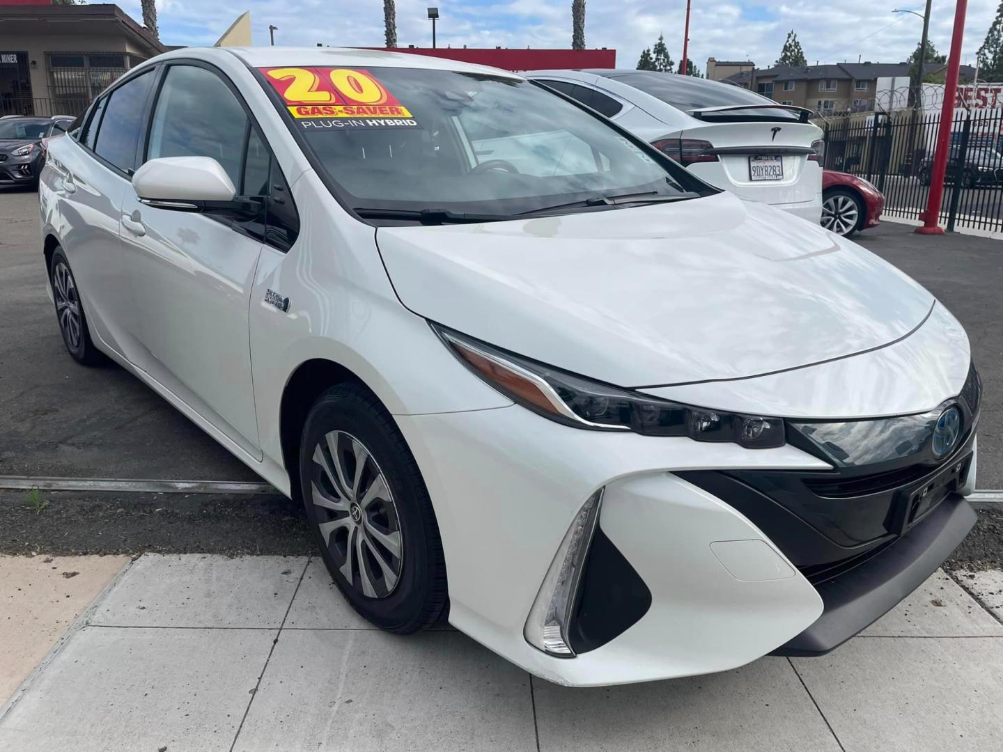 2020 WHITE /BLACK Toyota Prius Prime (JTDKARFP5L3) , located at 744 E Miner Ave, Stockton, CA, 95202, (209) 944-5770, 37.956863, -121.282082 - Photo#0